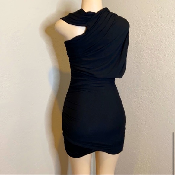 Mason Asymmetrical One Shoulder Black Dress - Picture 2 of 11